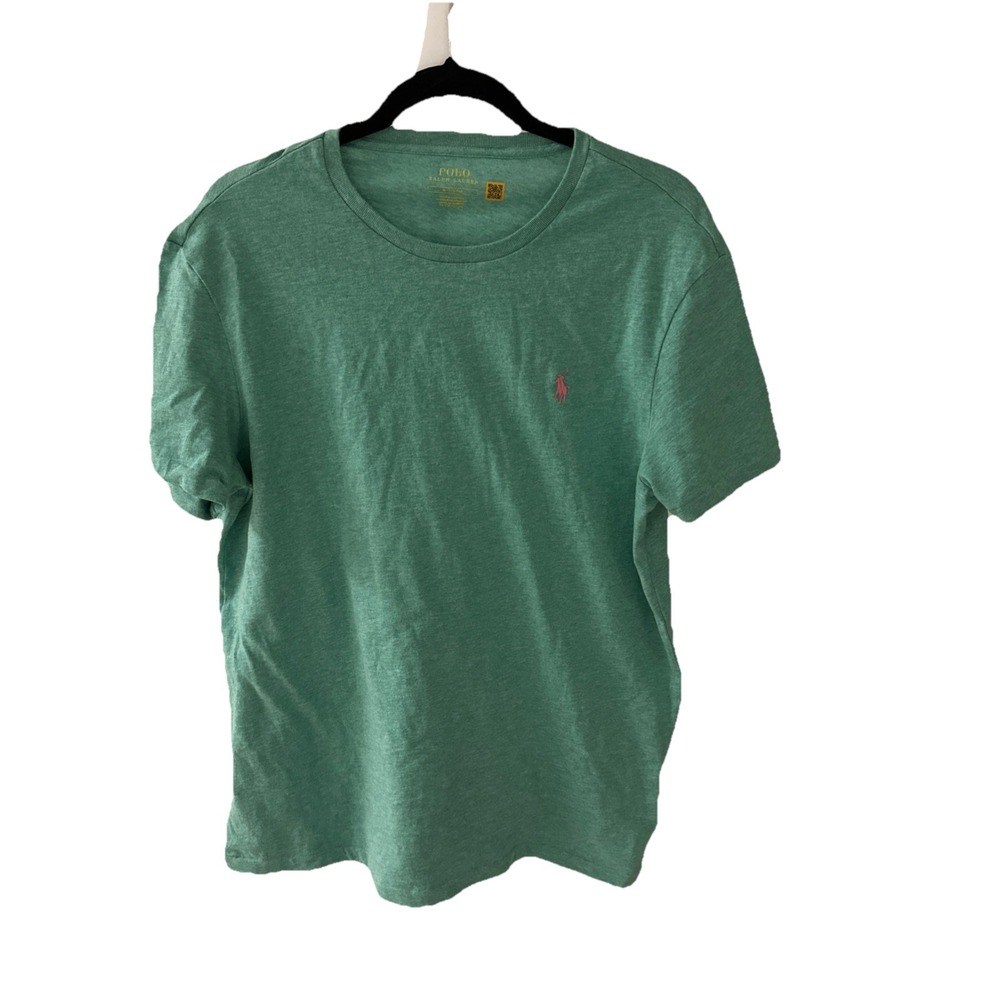 Polo Ralph Lauren Green/teal Crewneck T-shirt Embroidered Logo Cotton Men's M